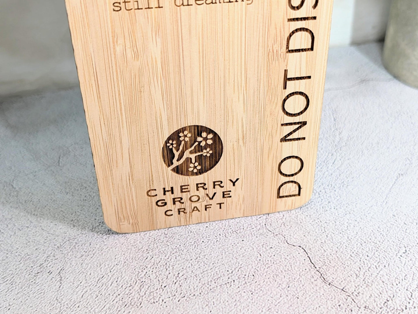5mm Premium Bamboo Hotel Door Hanger | Vertical Text | Boutique