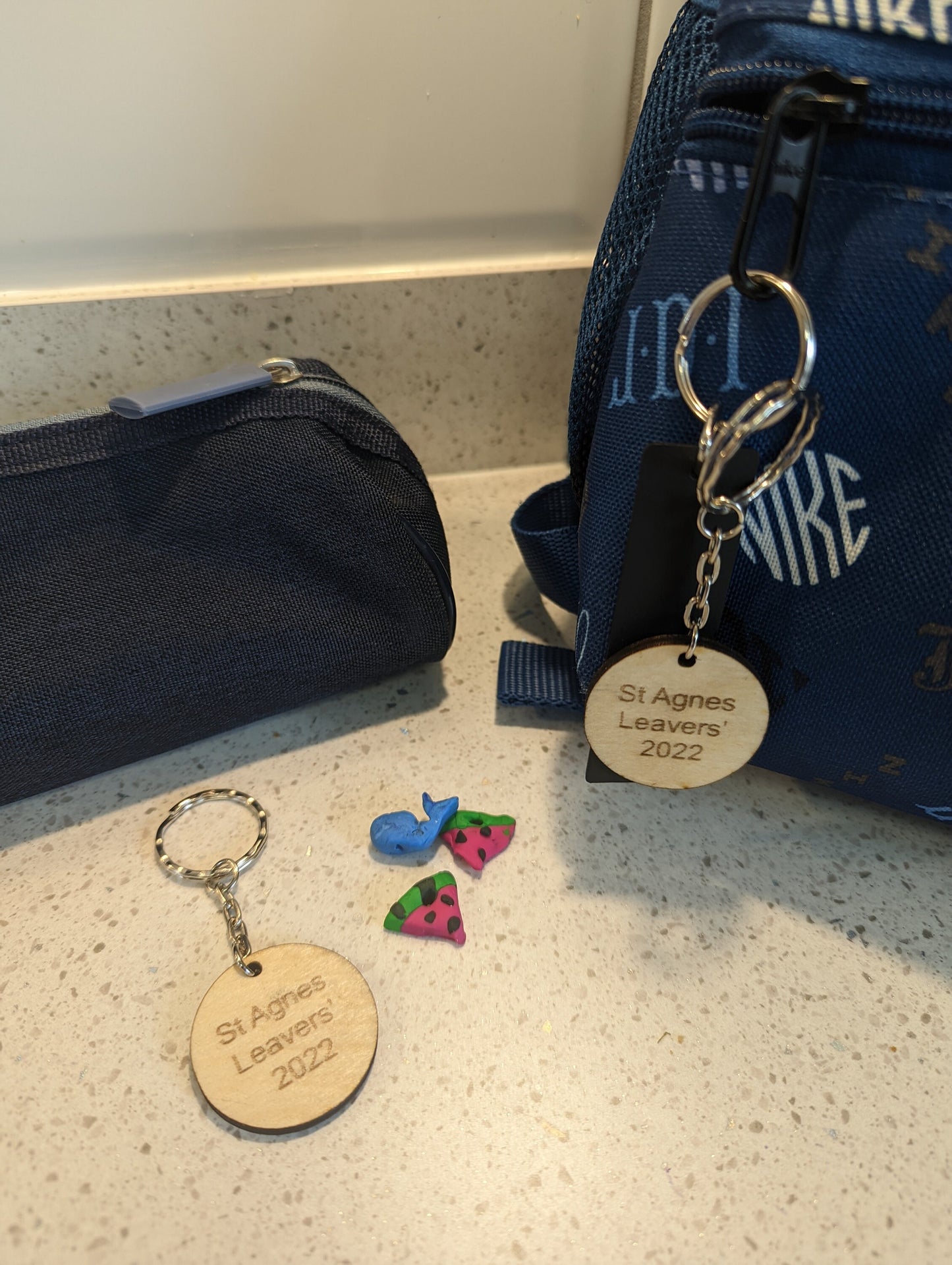 Personalized School Leavers Keyrings - Sustainable Wood End of Year Gifts for Students