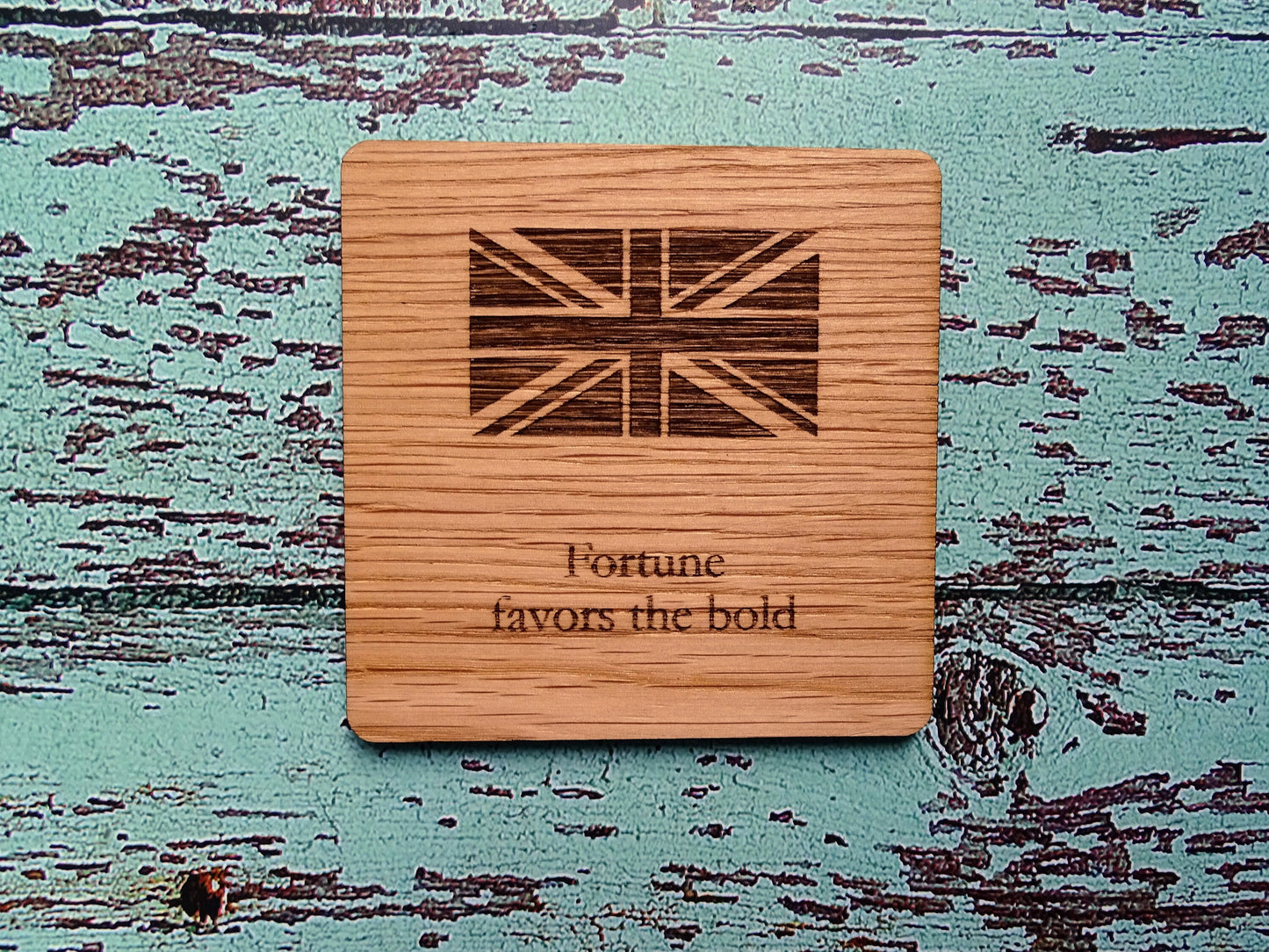 Wooden Coasters With English Proverbs, British Gift, Oak Coasters