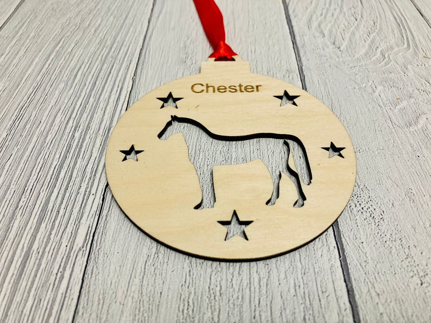 Personalised Horse Bauble | Custom Christmas Decoration | Wooden Pony Gift