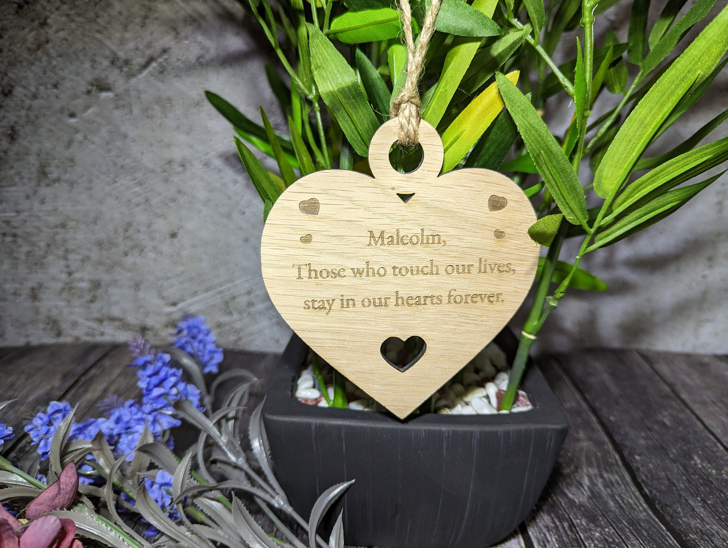 Keepsake Heart Shaped Bauble, Memorial Plaque In Memory