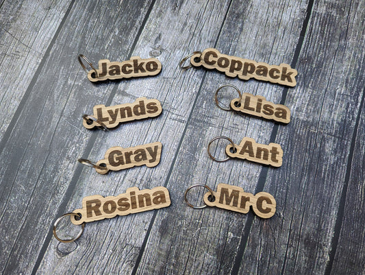 School Student Gifts, Personalised Keyrings For Students, Gifts From Teacher, Oak Wooden Keyrings, Name Keyrings, Teacher Gifts