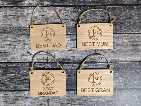 Best Mum, Best Dad, Best Gran, & Best Grandad Sign, Wooden Hanging Sign, Birthday Gift, Fathers Day Gift, Mothers Day Gift