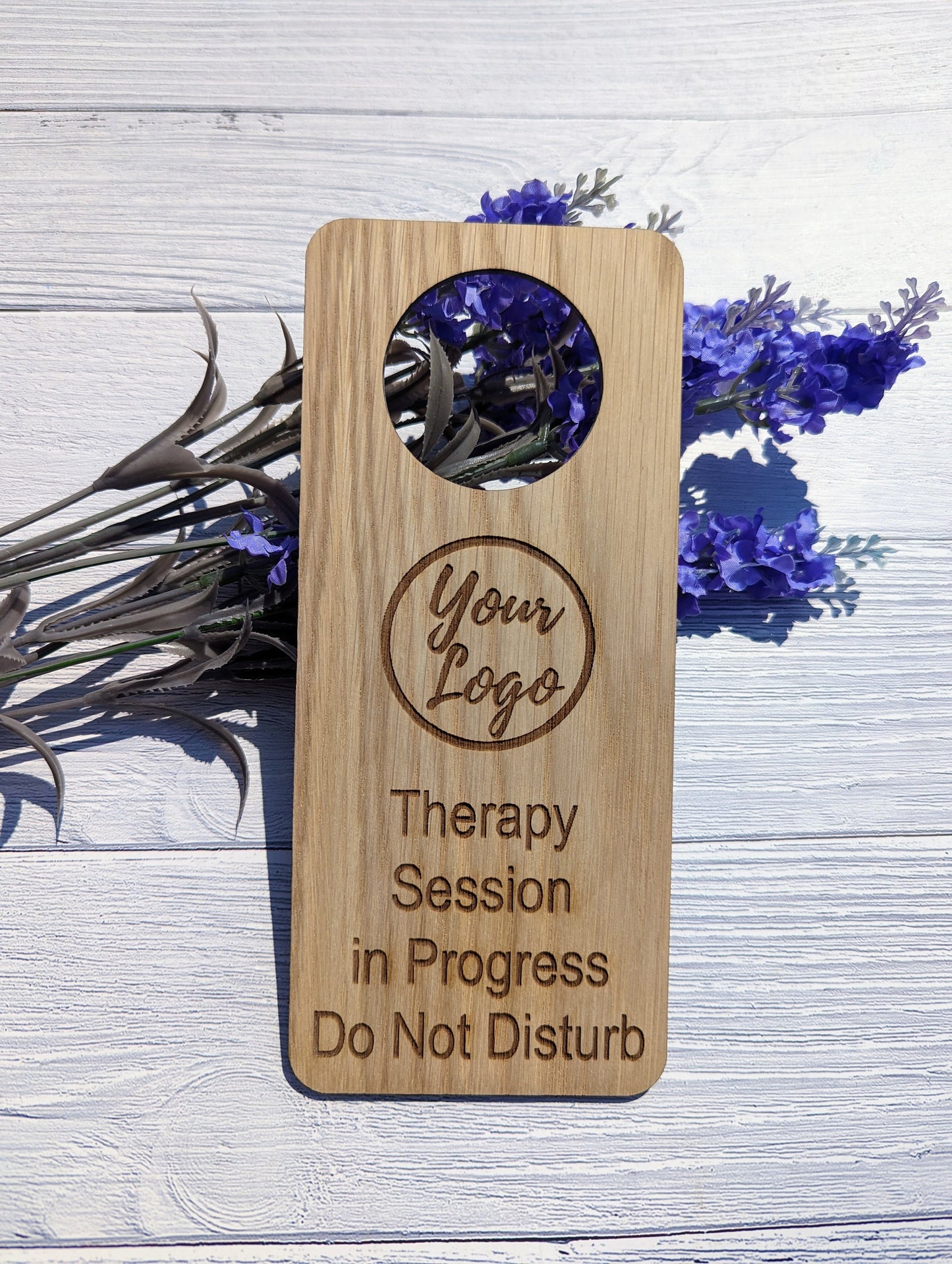 Therapy Session in Progress, Do Not Disturb - Door Hanger, Personalised Therapist Sign, Room Sign, Study Room Sign, Office Sign, Oak Plaque