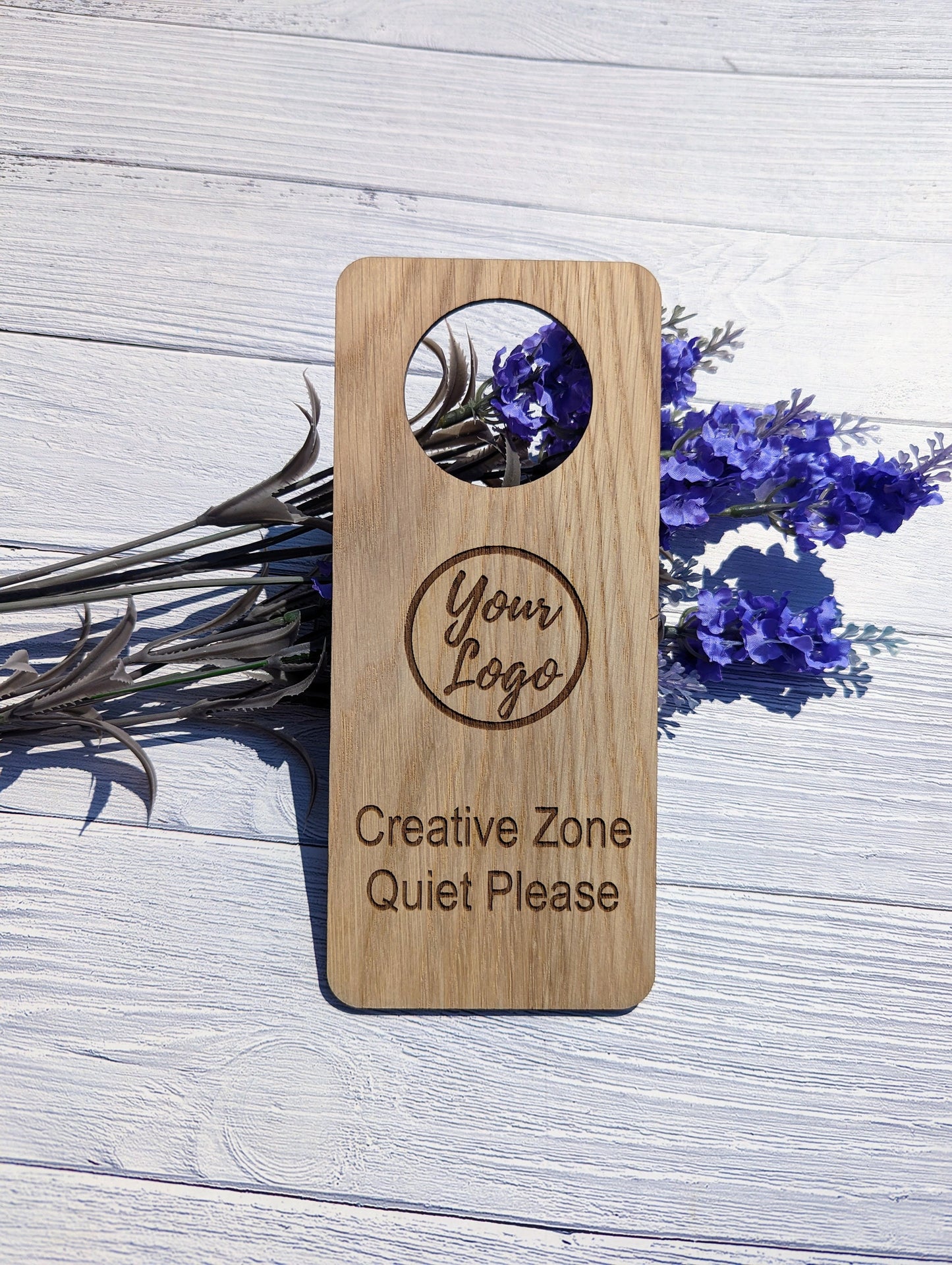 Creative Zone, Quiet Please - Wooden Door Hanger, Personalised Sign, Door Sign for Artists, Writers, Musician