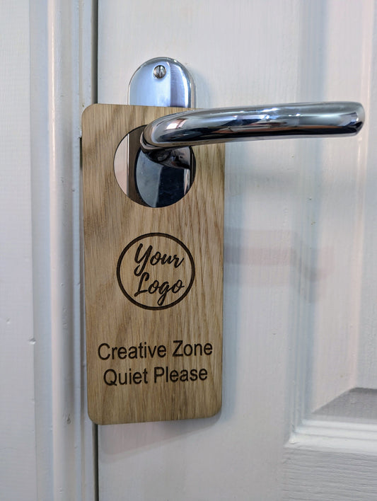 Creative Zone, Quiet Please - Wooden Door Hanger, Personalised Sign, Door Sign for Artists, Writers, Musician