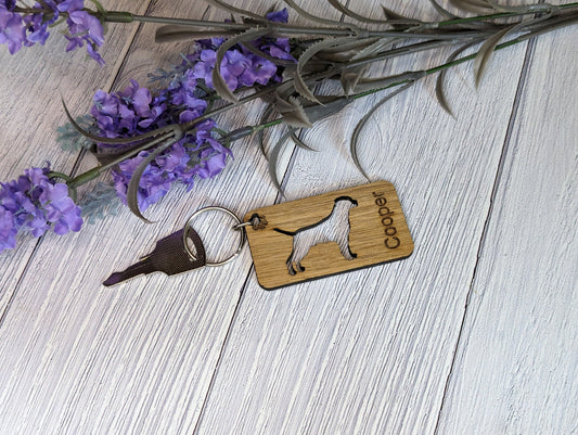 Personalised Rottweiler Wooden Keyring | Oak Dog Keychain | Gift For Rottweiler Parent | Doggy Key Tag Gift