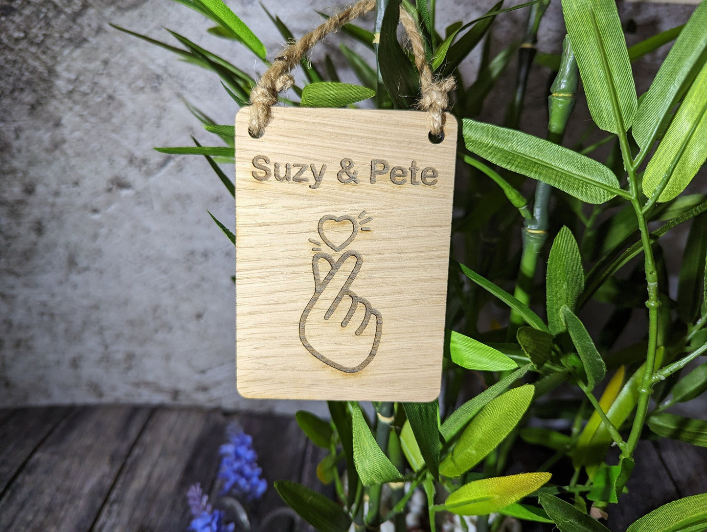 Korean Finger Heart Romantic Sign, Plaque