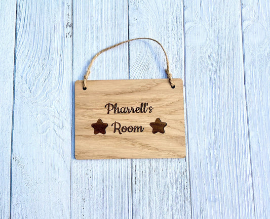 Wooden Personalised Bedroom Sign | Personalised Wooden Hanging Sign | Den Sign | Bedroom Sign | Children's Sign | Door Sign | Hanging Sign