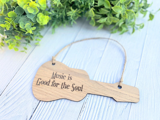 Personalised Wooden Acoustic Guitar Sign: Custom Music Gift