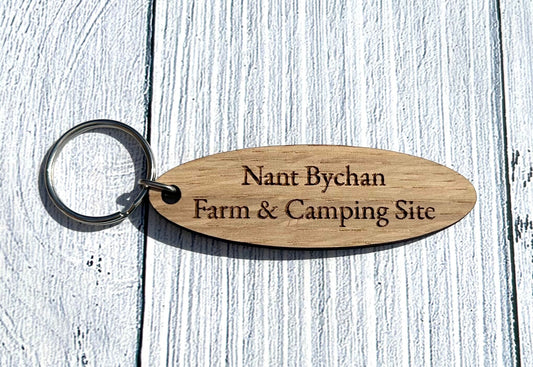 Personalised Oval Farm Keyrings | Custom Keyfobs | Wooden Keyring | Bulk | Gifts For Farmers | Oak Keyring | Bulk Keyrings Farm Business
