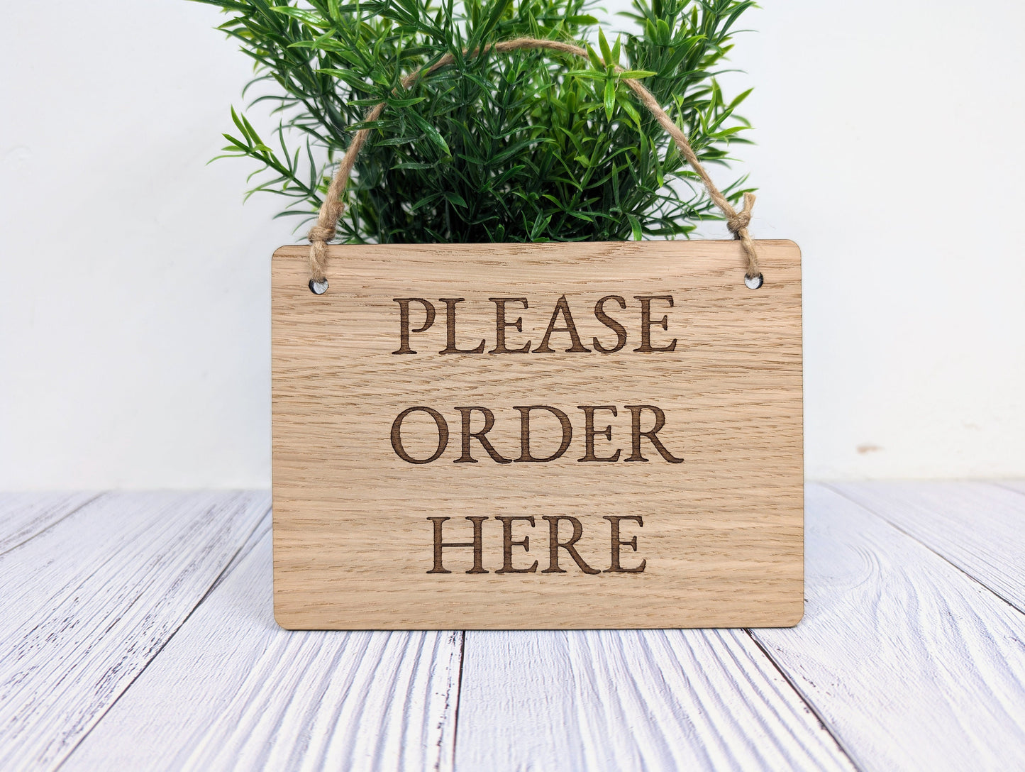 Please Order Here, Wooden Sign | Oak Veneer | Business Signage | Point of Sale Decor | Handcrafted in the UK