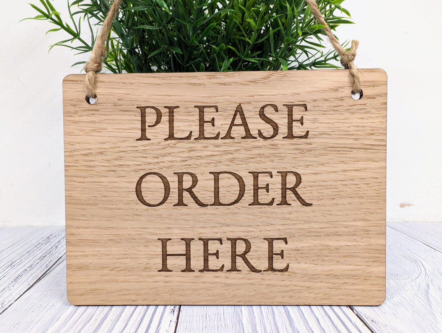 Please Order Here, Wooden Sign | Oak Veneer | Business Signage | Point of Sale Decor | Handcrafted in the UK