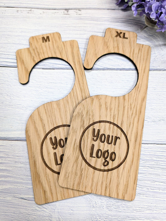 Personalised Garment Rail Dividers for Clothing Stores - Custom Size Labels & Logo Option - Ideal for Boutiques and Retail Shops