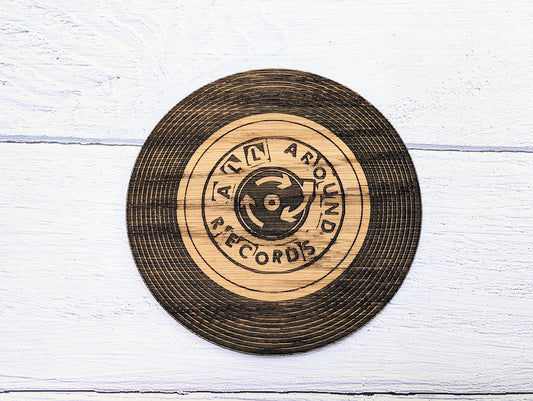 Custom Retro Vinyl Record Coaster for Businesses - Add Your Logo & Celebrate Milestones - Unique Promotional Marketing Item