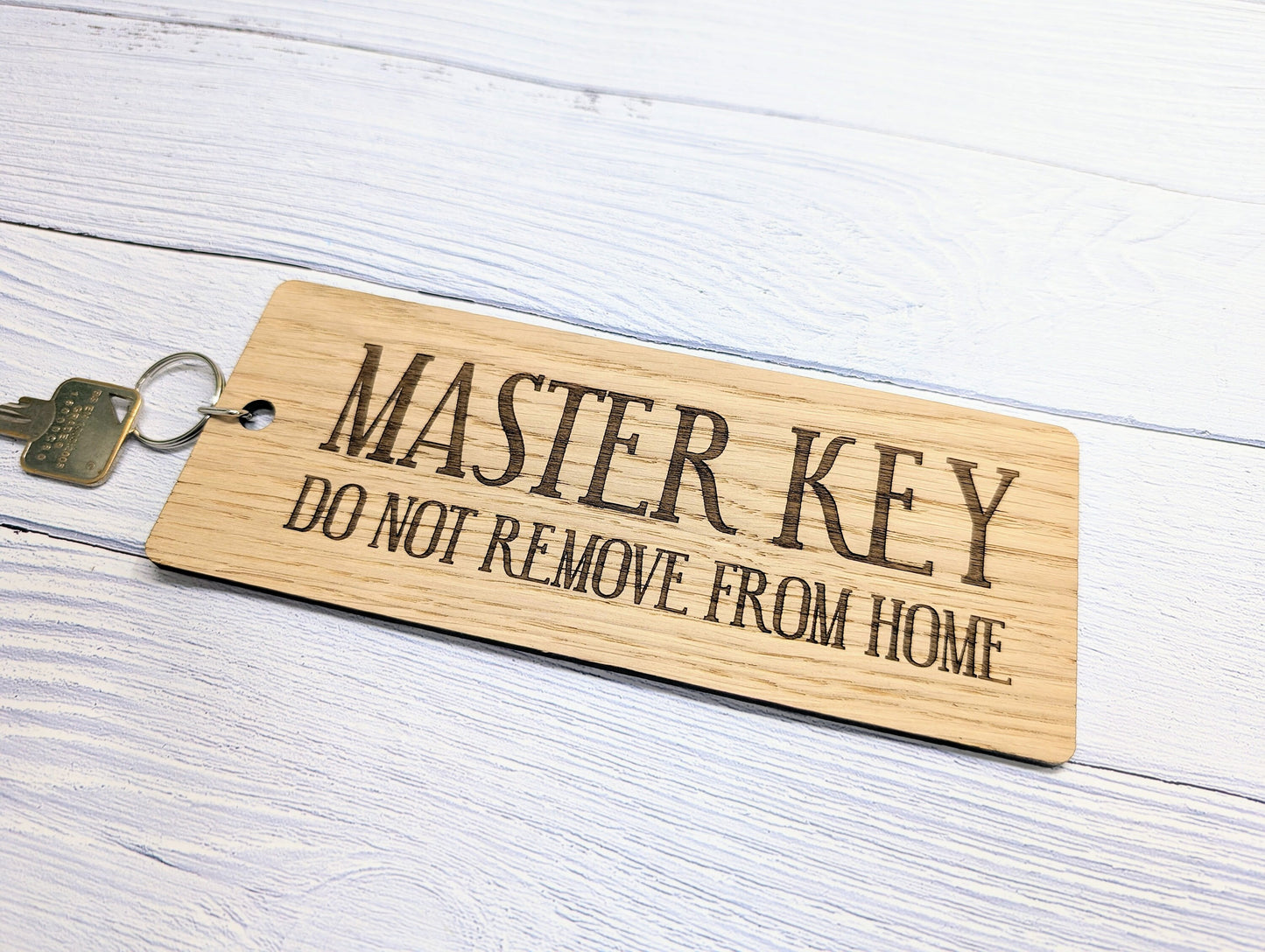 Master Key Wooden Keyring - 'Do Not Remove From Home'