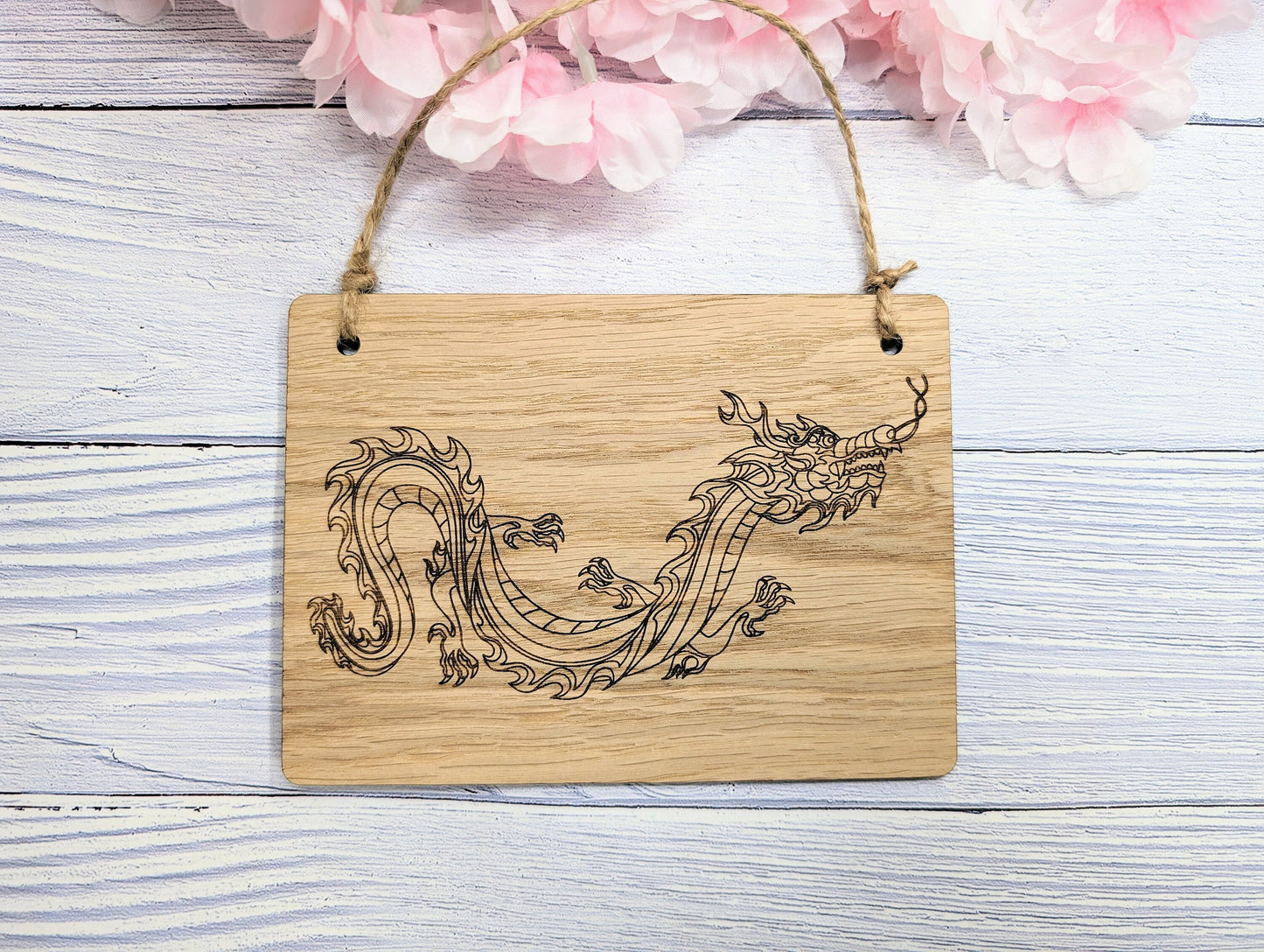 Handcrafted Dragon Wooden Gaming Sign, Mythical Themed Gifts & Game Nights, Timeless Fantasy Decor, Oak Veneer, Made in Wales