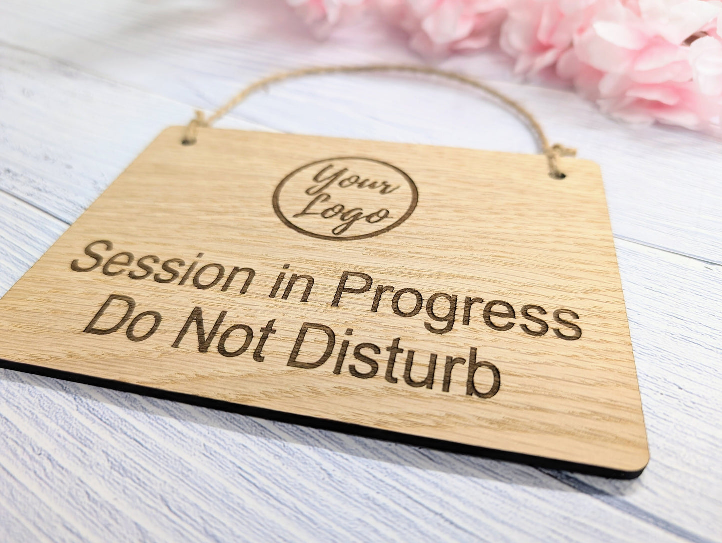 Session in Progress, Do Not Disturb Sign- Oak Door Sign, Handcrafted in Wales, Peaceful Decor, Available in 4 Sizes
