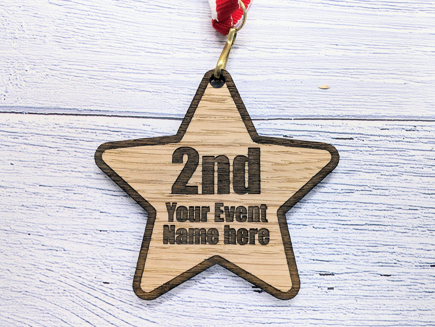 Personalised Star-Shaped Wooden Medals, Single or Bundle Pack