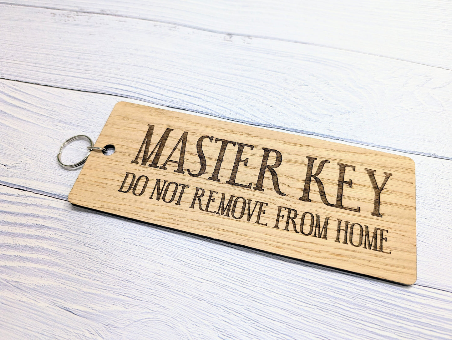 Master Key Wooden Keyring - 'Do Not Remove From Home'