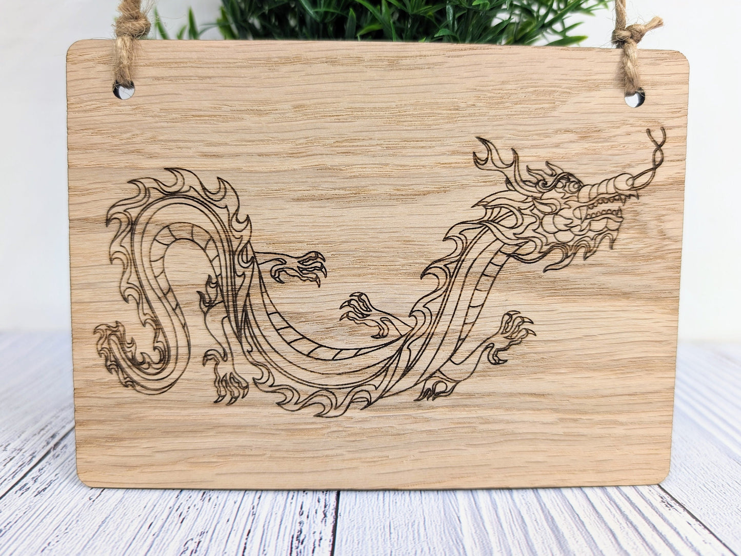 Handcrafted Dragon Wooden Gaming Sign, Mythical Themed Gifts & Game Nights, Timeless Fantasy Decor, Oak Veneer, Made in Wales