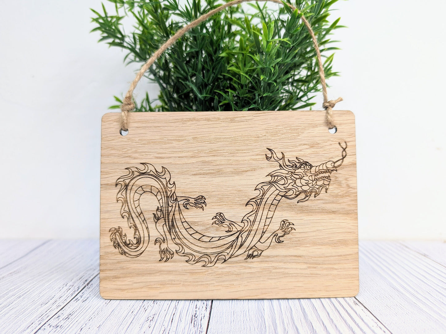 Handcrafted Dragon Wooden Gaming Sign, Mythical Themed Gifts & Game Nights, Timeless Fantasy Decor, Oak Veneer, Made in Wales