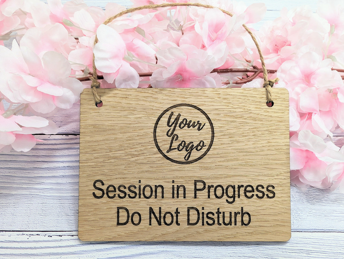Session in Progress, Do Not Disturb Sign- Oak Door Sign, Handcrafted in Wales, Peaceful Decor, Available in 4 Sizes