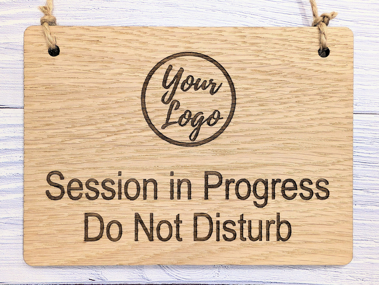 Session in Progress, Do Not Disturb Sign- Oak Door Sign, Handcrafted in Wales, Peaceful Decor, Available in 4 Sizes