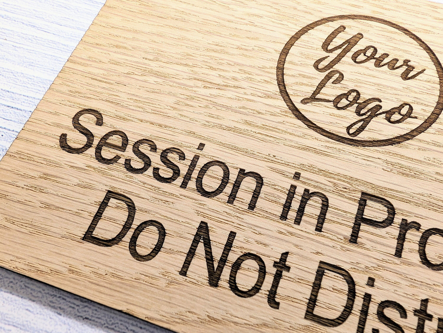 Session in Progress, Do Not Disturb Sign- Oak Door Sign, Handcrafted in Wales, Peaceful Decor, Available in 4 Sizes