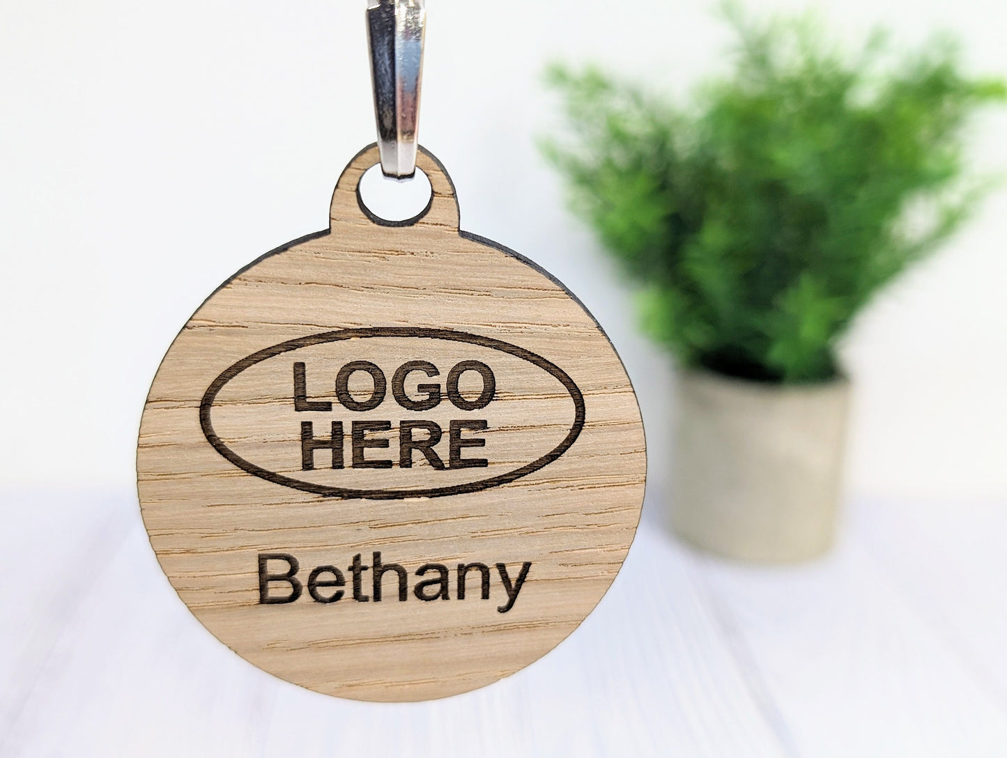 Name Badges, Eco-Friendly Round Staff ID Tags with Lanyards - Customisable with Logo, & Text, 60mm x 70mm, Bulk Discounts, Personalised Tags