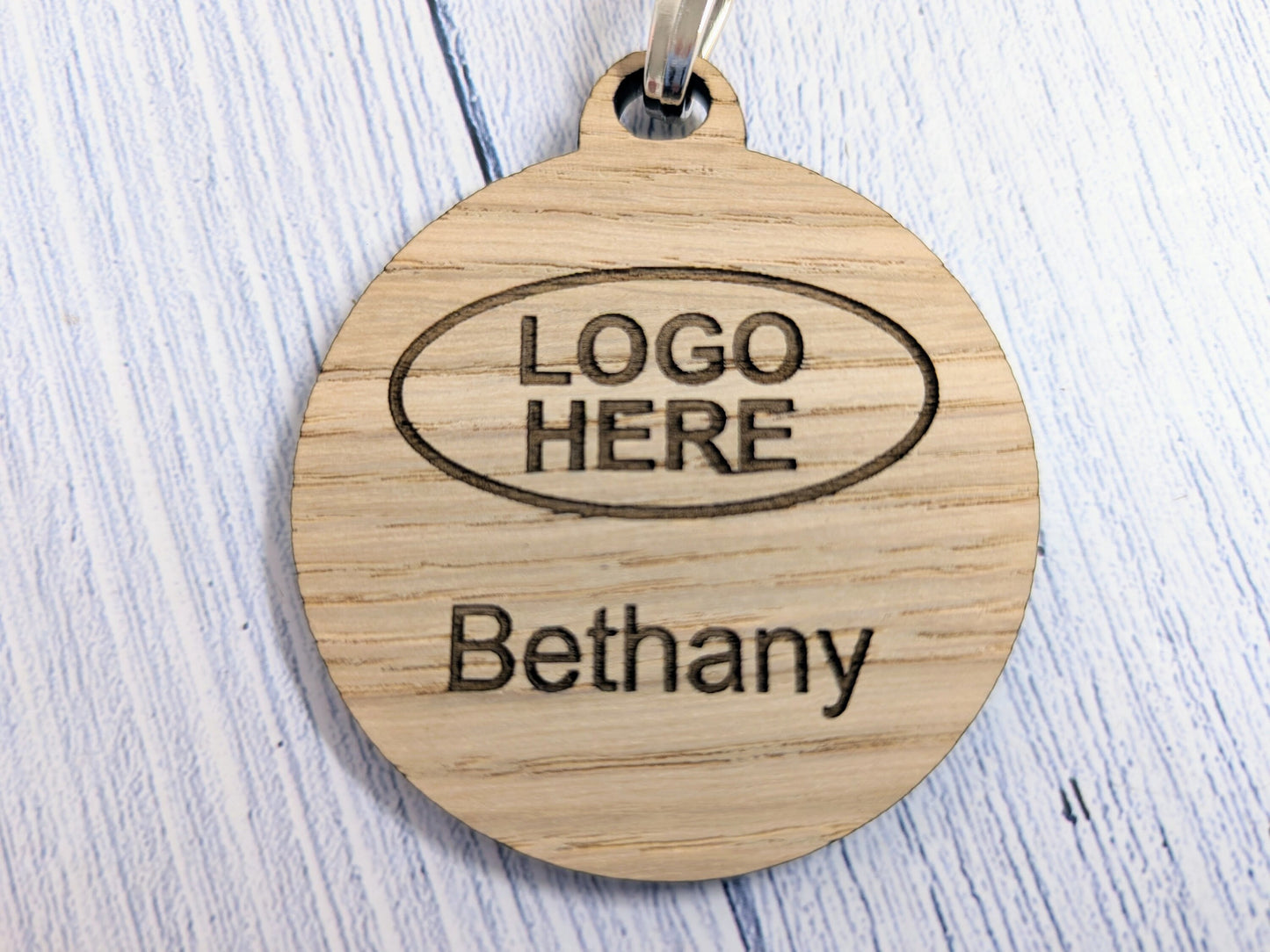 Name Badges, Eco-Friendly Round Staff ID Tags with Lanyards - Customisable with Logo, & Text, 60mm x 70mm, Bulk Discounts, Personalised Tags