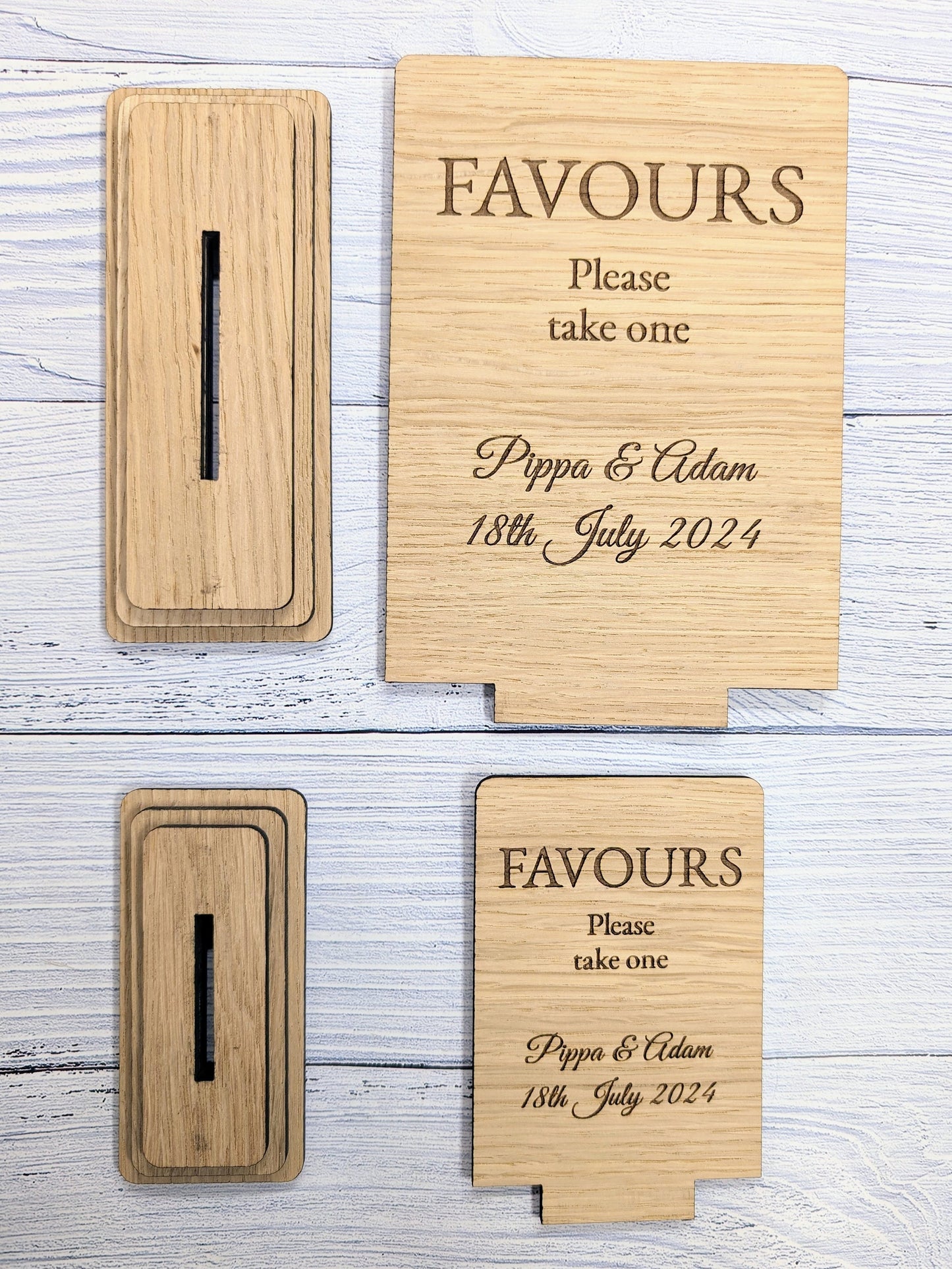 Personalised Wedding Sign 'Favours - Please Take One' - Custom Couples' Name, Date, Eco-Friendly Wooden Sign, Couples, Venues & Planners