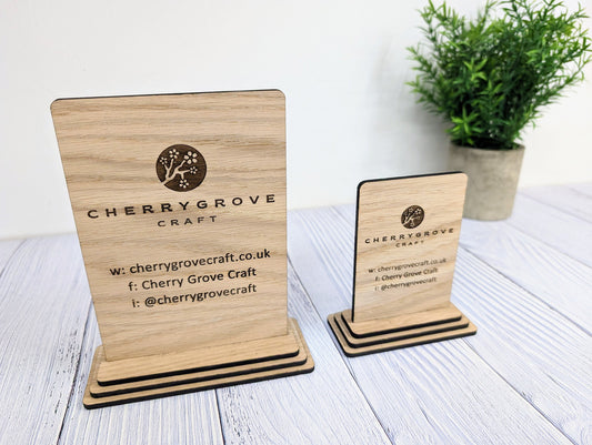 Custom Wooden Business Freestanding Sign, 2 Sizes