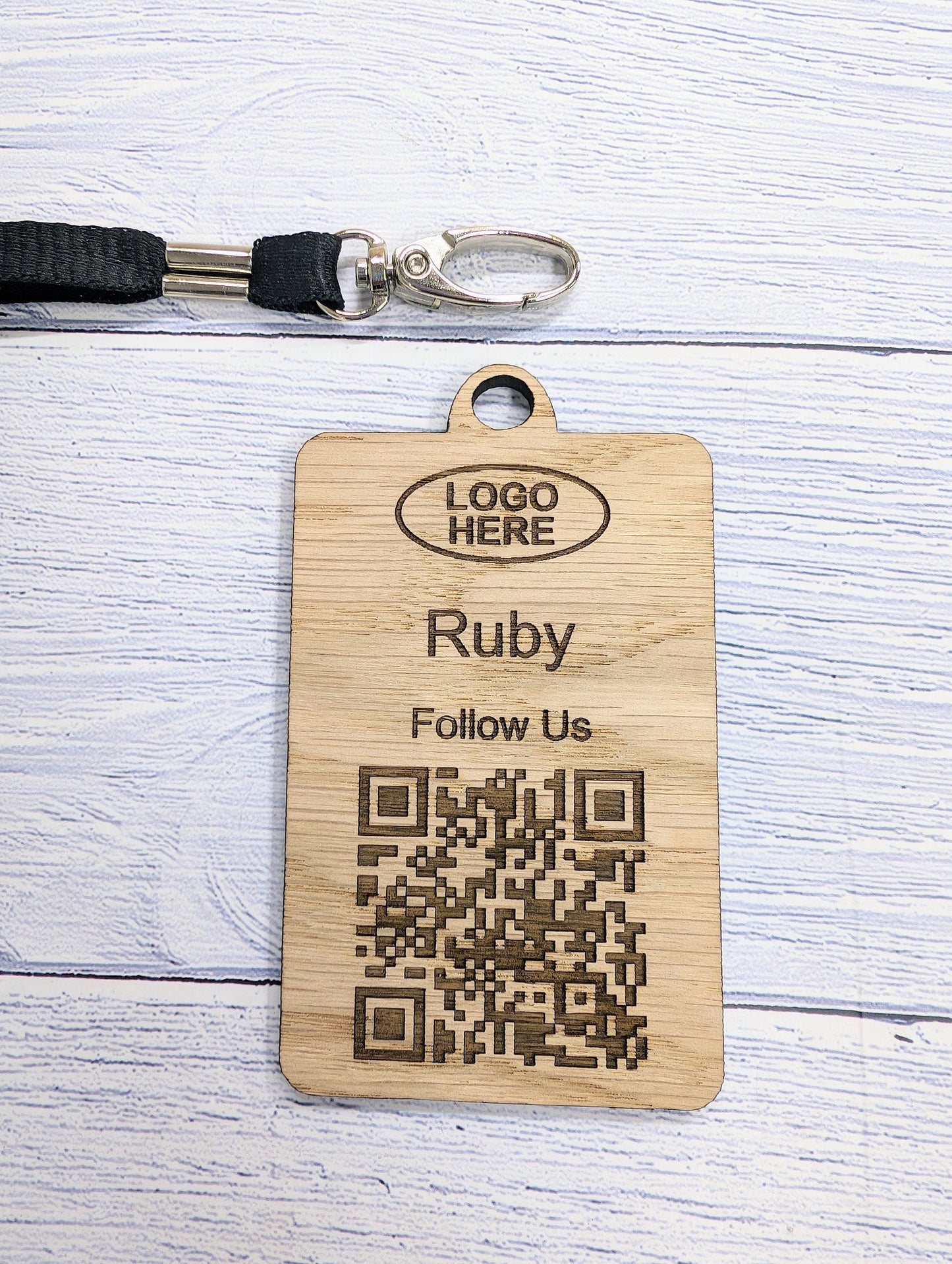 Interactive QR Code Eco-Friendly Portrait Name Badges with Eco Lanyards - Personalised Name, Company and Logo - Event, Exhibition Badges