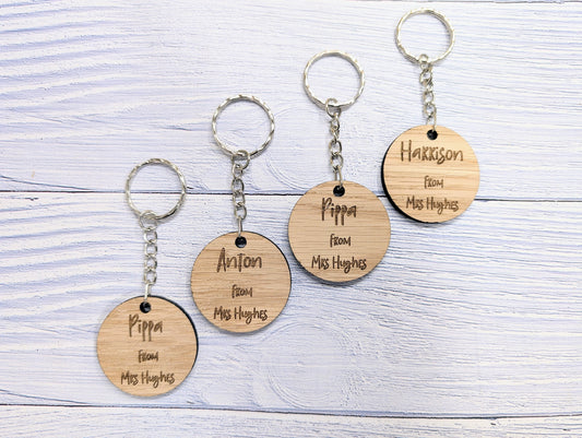 Personalised Student Keyrings | Oak School Key Chains | Gifts For Students | Gifts from Teacher, End of Term, End-of-Year, Custom Names