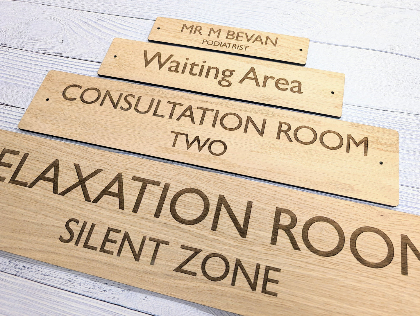 Personalised Wooden Signs for Medical & Wellness Spaces - Customisable for Doors, Receptions, GP Surgeries, Spas - Multiple Sizes Available