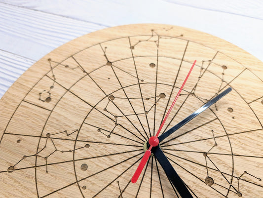 Starry Sky Constellation Wooden Clock - Astronomical Clock