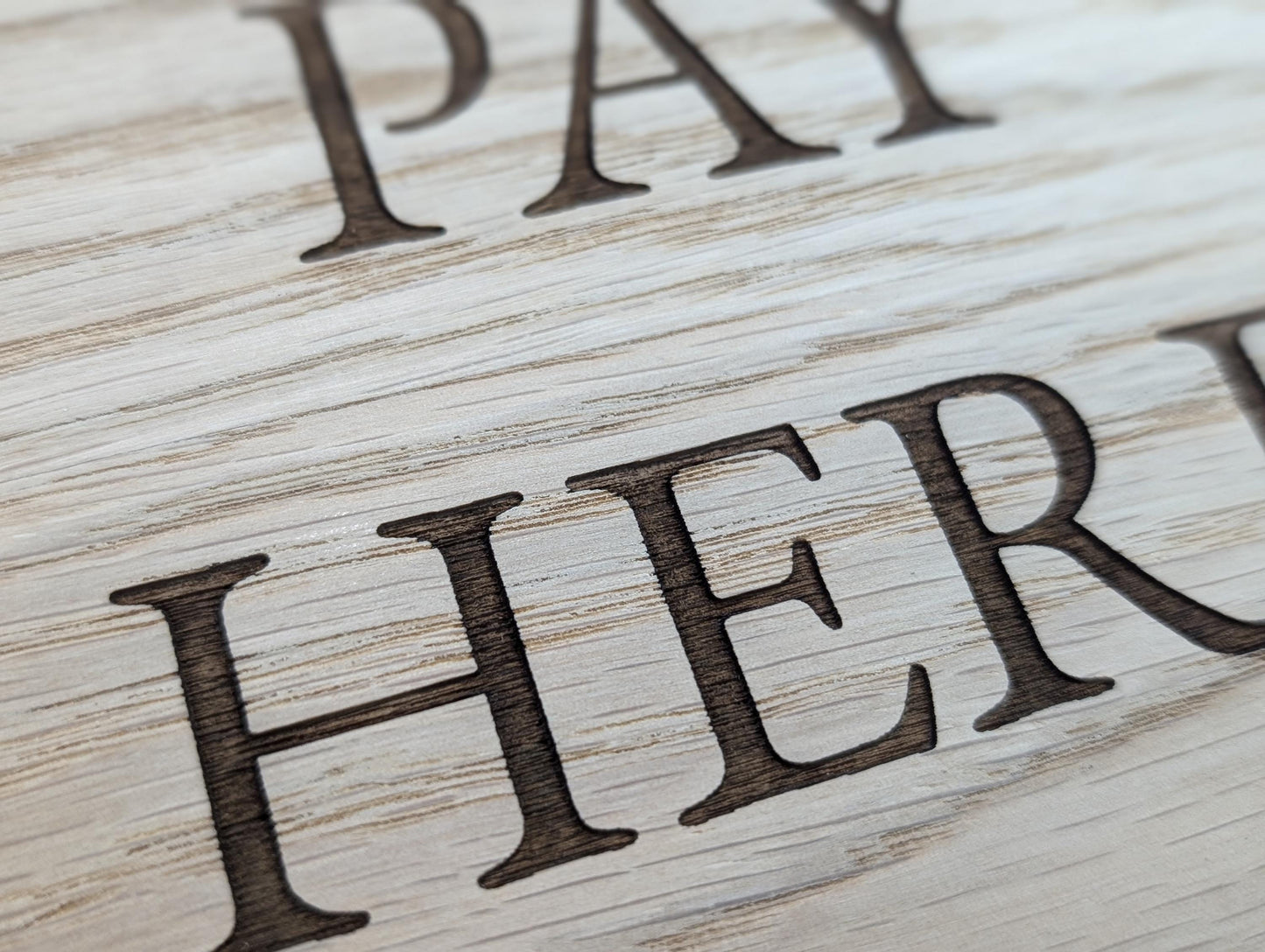 Please Pay Here | Personalised Wooden Signs - Custom Text, Freestanding with Removable Base, XL Size, Table Signage Extra Large