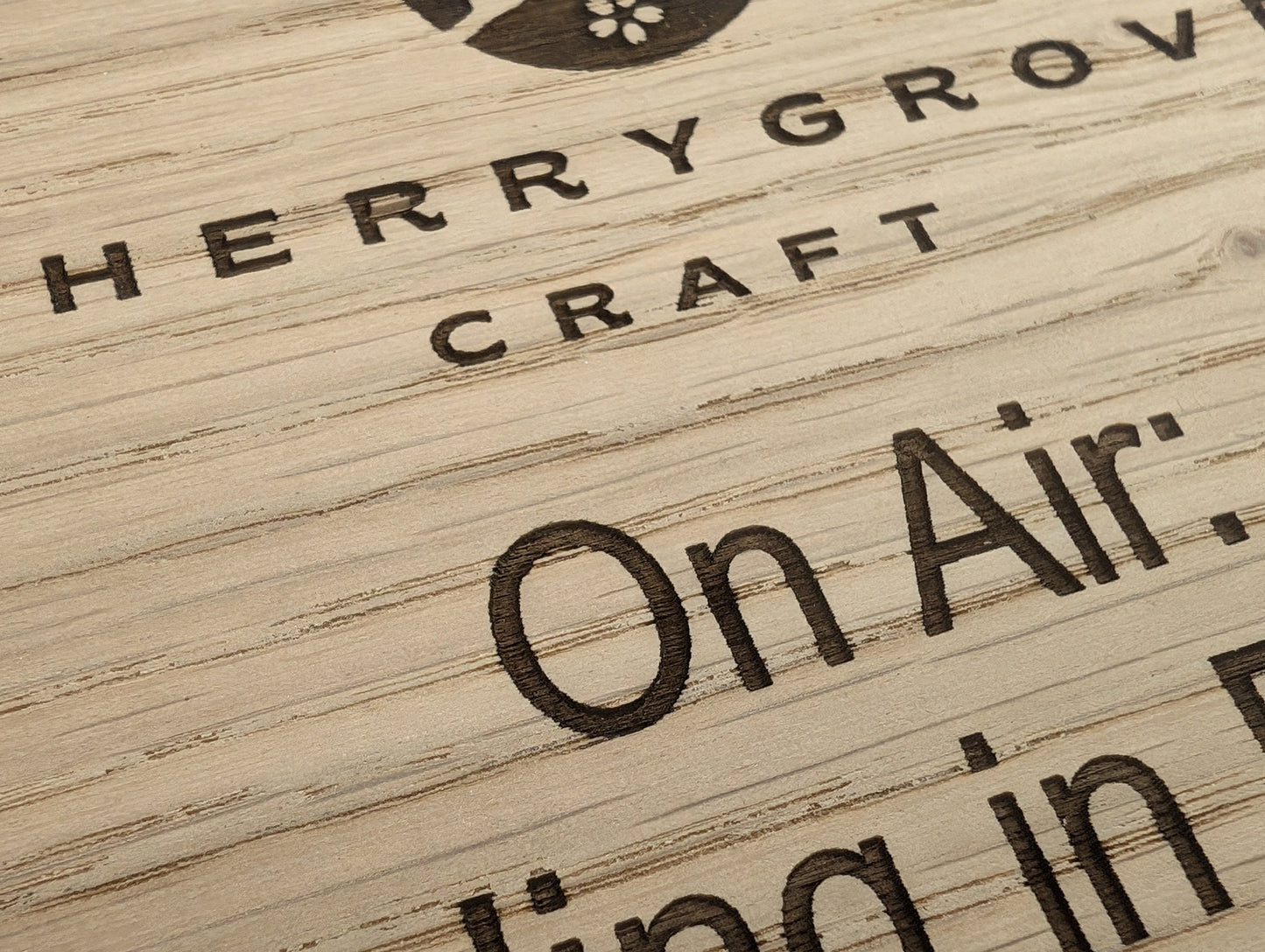 Personalised "On Air: Recording in Progress" Hanging Sign - 4 Sizes, Add Your Text or Logo, Wooden Hanging Sign, Door Sign, Podcaster