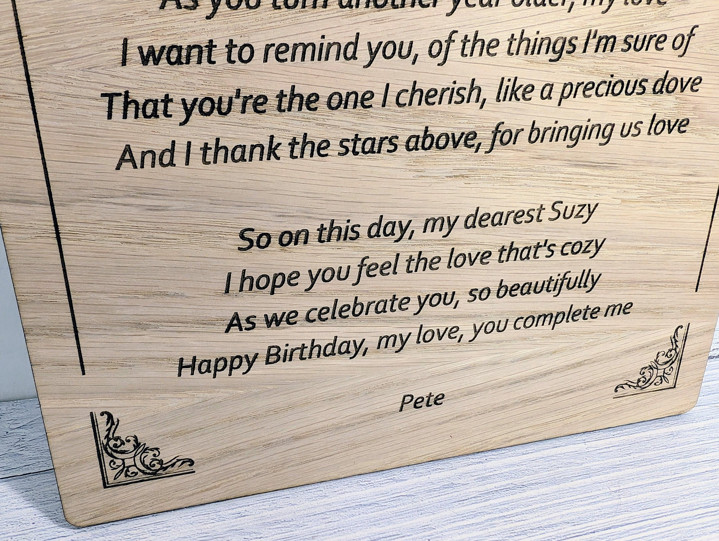 A4 Personalised Wooden Poem Sign - Custom Engraved, Ideal for Longer Poems, Home Decor, Gift for Poets, Sustainable Wood, Plastic-Free