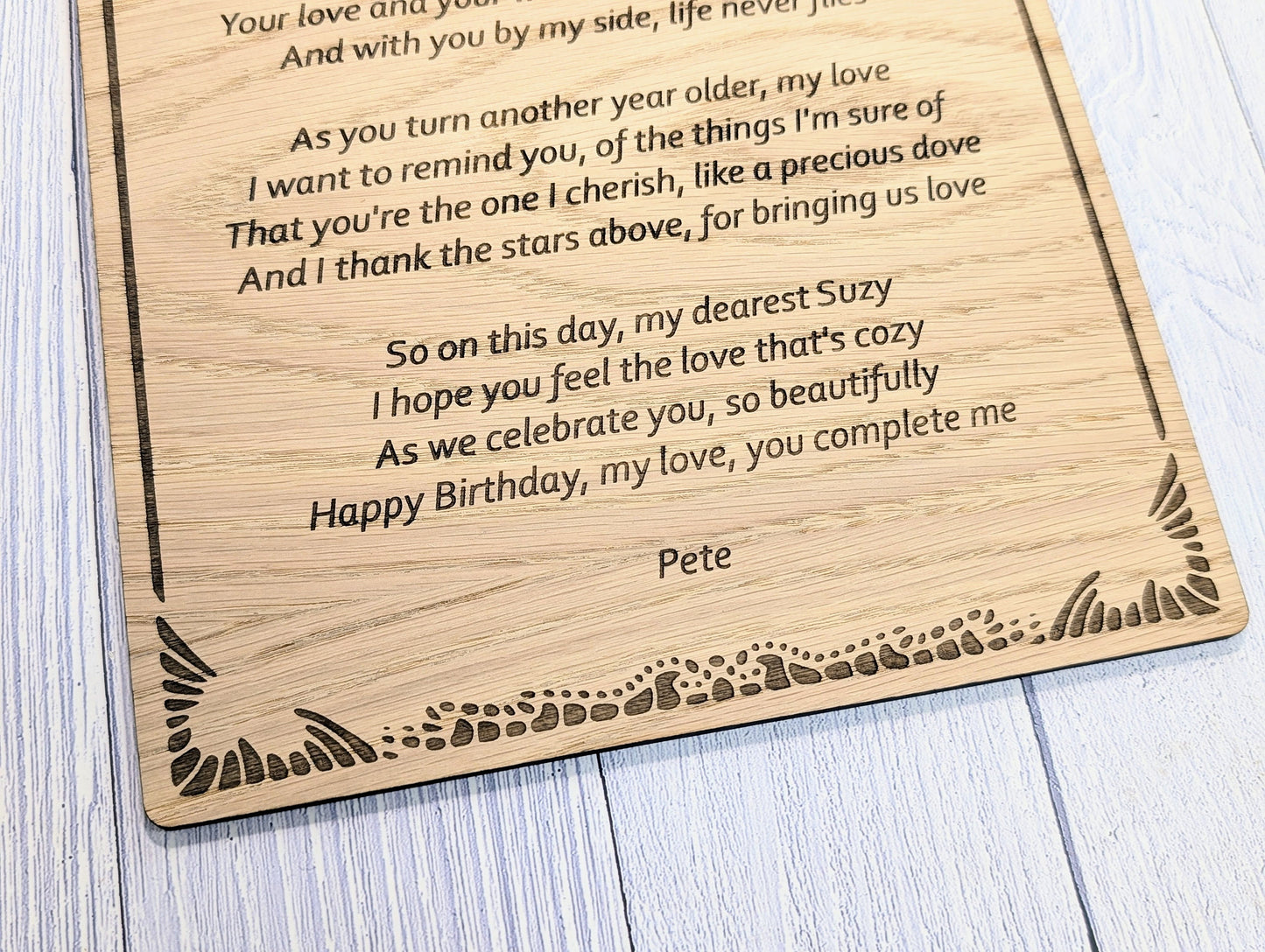 Custom A4 Wooden Poem Sign - Personalised Engraving, Perfect for Longer Verses, Home or Office Decor, Sustainable Timber, Eco-Friendly