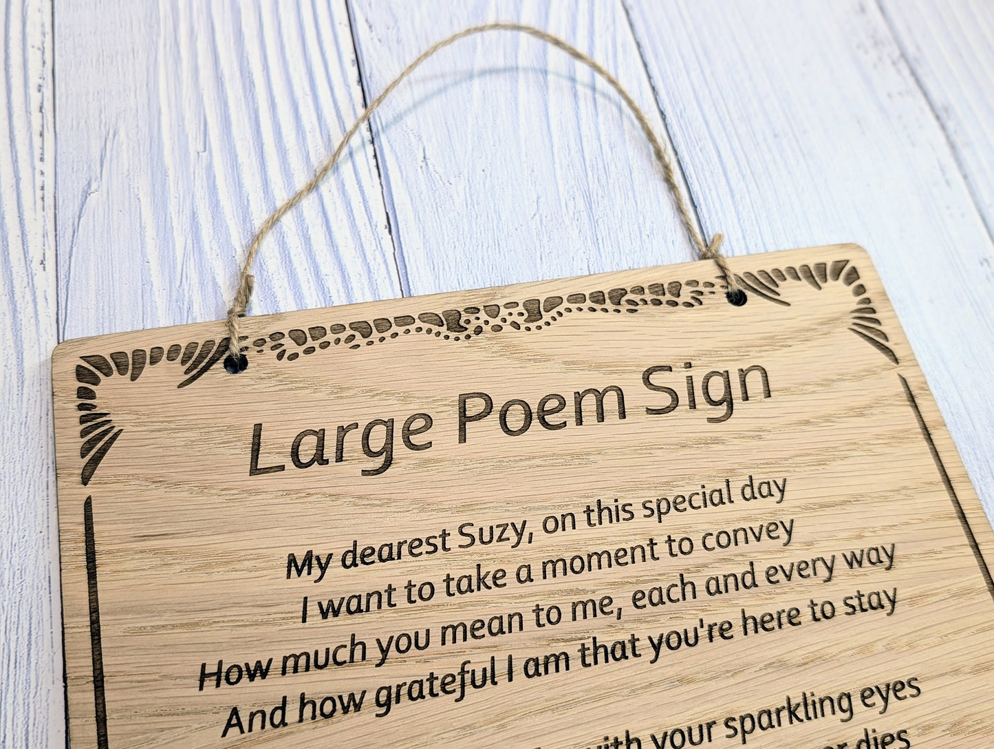 Custom A4 Wooden Poem Sign - Personalised Engraving, Perfect for Longer Verses, Home or Office Decor, Sustainable Timber, Eco-Friendly