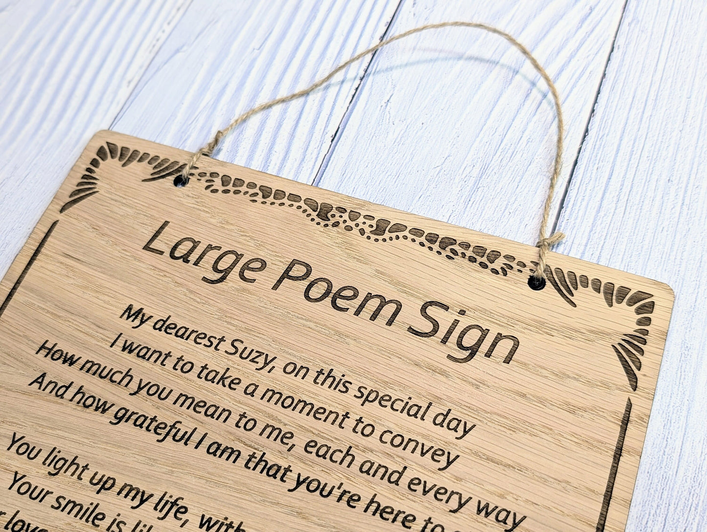 Custom A4 Wooden Poem Sign - Personalised Engraving, Perfect for Longer Verses, Home or Office Decor, Sustainable Timber, Eco-Friendly