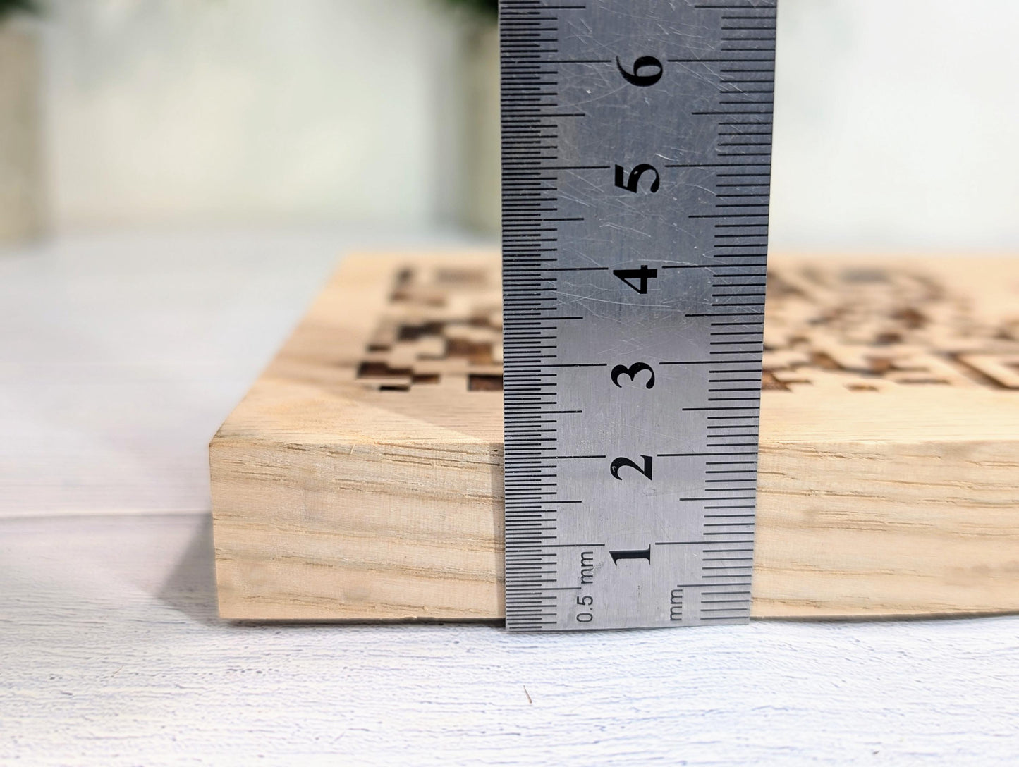 QR Code Solid Oak Large Blocks - Personalised Oak Blocks - QR Code - Custom Table Signage - Menus, Websites, Social Media, 150mm x 200mm