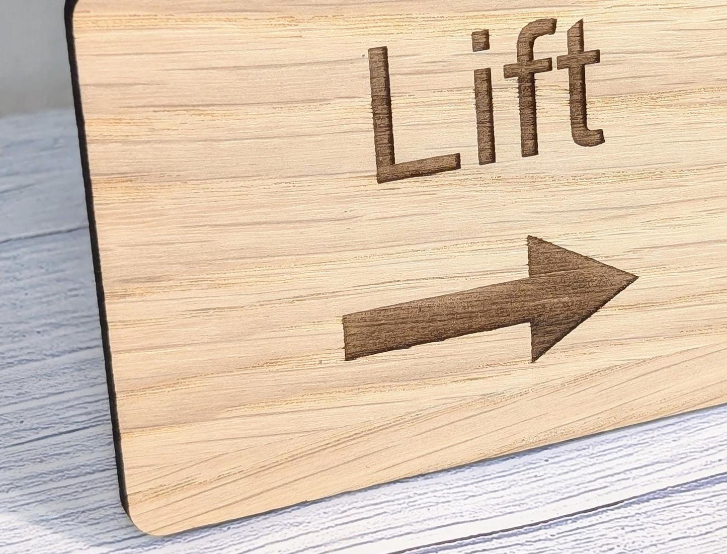 Wooden "Office" Sign with Optional Arrow | Engraved Oak | For Hotels & Businesses | 4 Sizes | Personalised Text Available