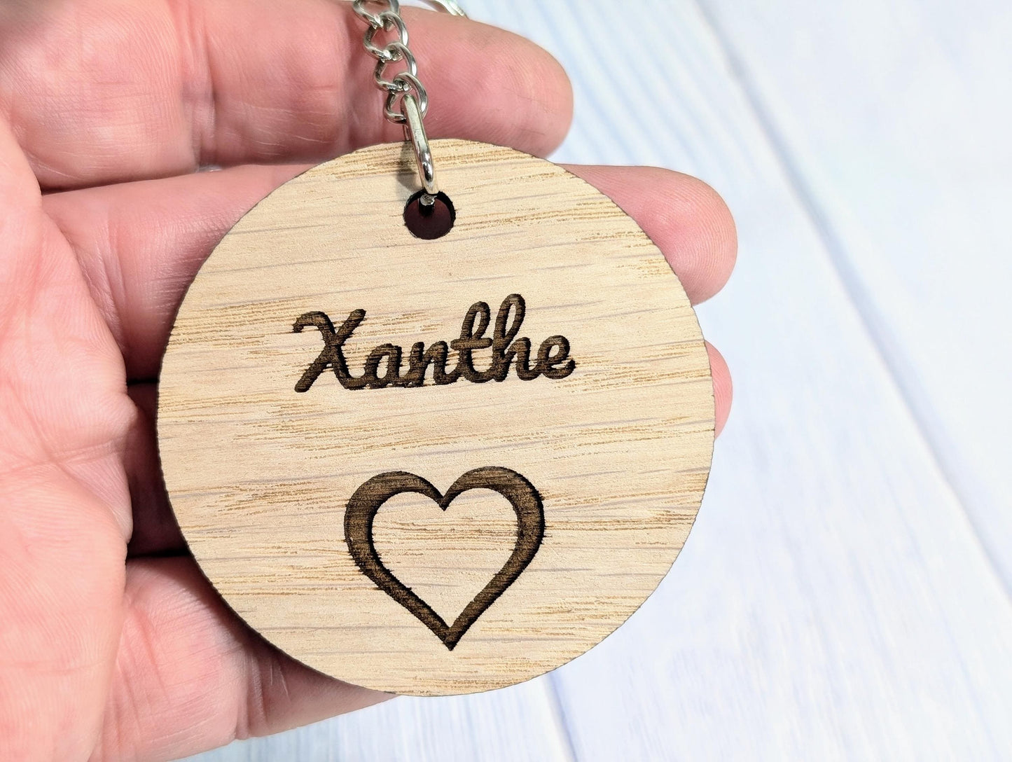 Wooden Wedding Favour Key Chain | Personalised Place Setting | Custom Guest Name, Key Ring, Keyring | Eco-Friendly Oak Veneer Keepsakes