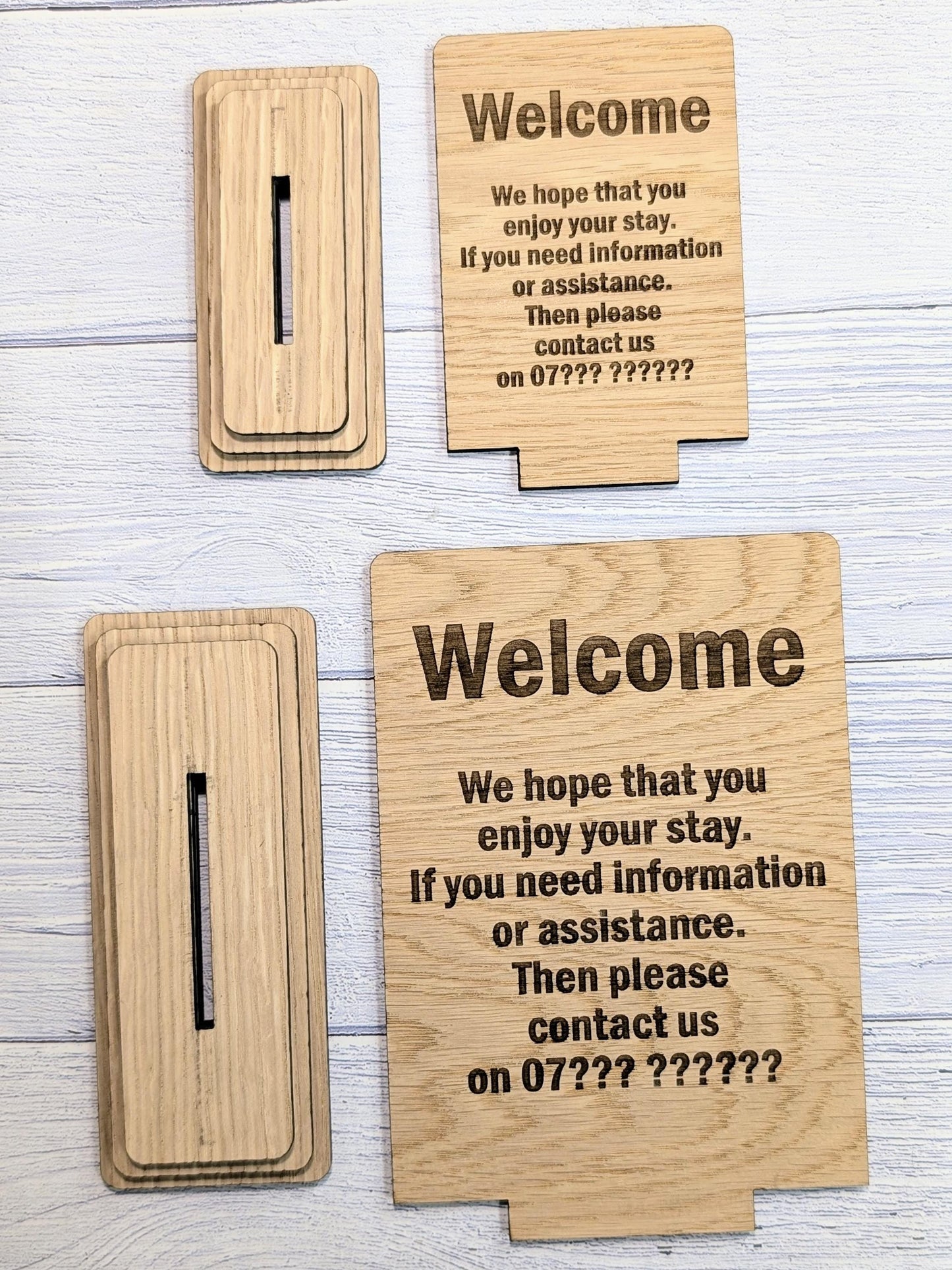 Personalised Wooden Welcome Sign – Perfect for Your Home, Rental Properties, Holiday Homes, B&Bs | Wood Table Signage | Two Sizes