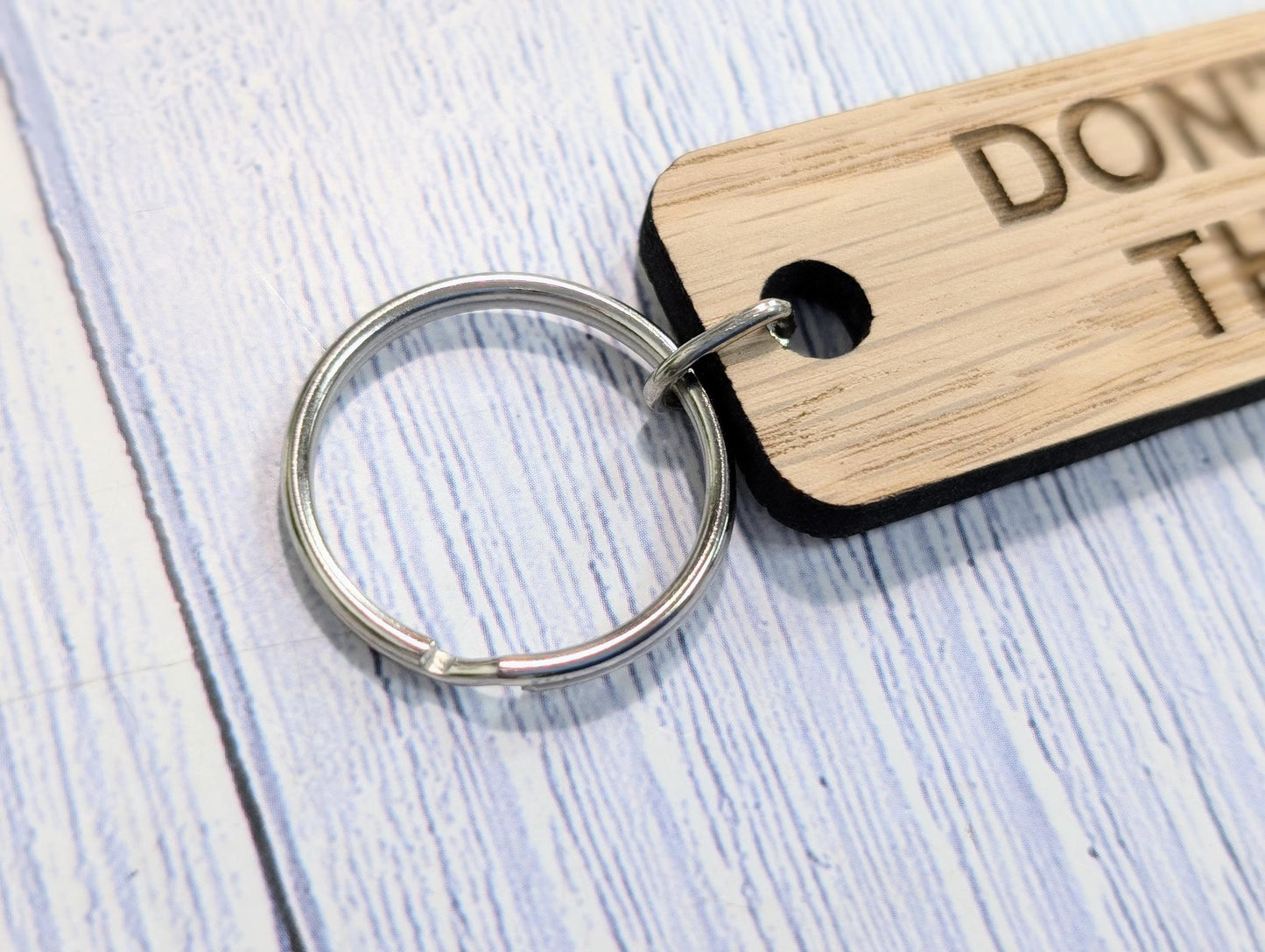 Don't Lose This Key - Oak Keyring 90x25mm | Sustainable Wood | Handmade in Wales | Eco-Friendly Reminder | AirBnB Idea | Forgetful Gift