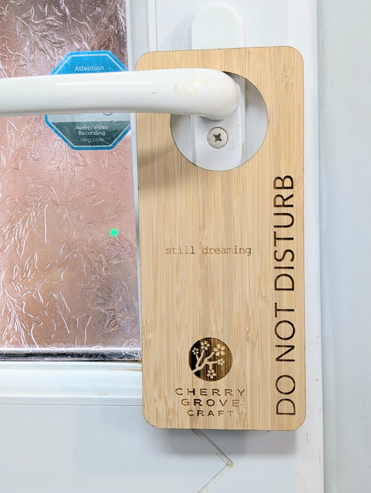 Bamboo Hotel Door Hangers - "Refresh & Renew" and "Do Not Disturb" Door Signs, Hotel Sign, Bedroom Signs, Add Your Logo