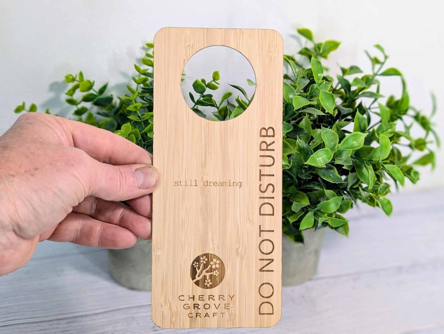Bamboo Hotel Door Hangers - "Refresh & Renew" and "Do Not Disturb" Door Signs, Hotel Sign, Bedroom Signs, Add Your Logo